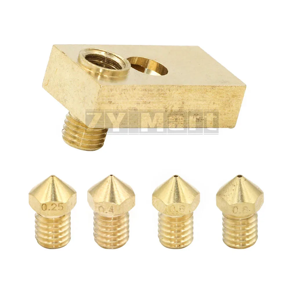 4Pcs/lot Ultimaker 2 UM2 + Extended E3D Heater Hotend Olsson Block Nozzle 0.25+0.4+0.6+0.8mm For 1.75mm / 3.0mm Filament