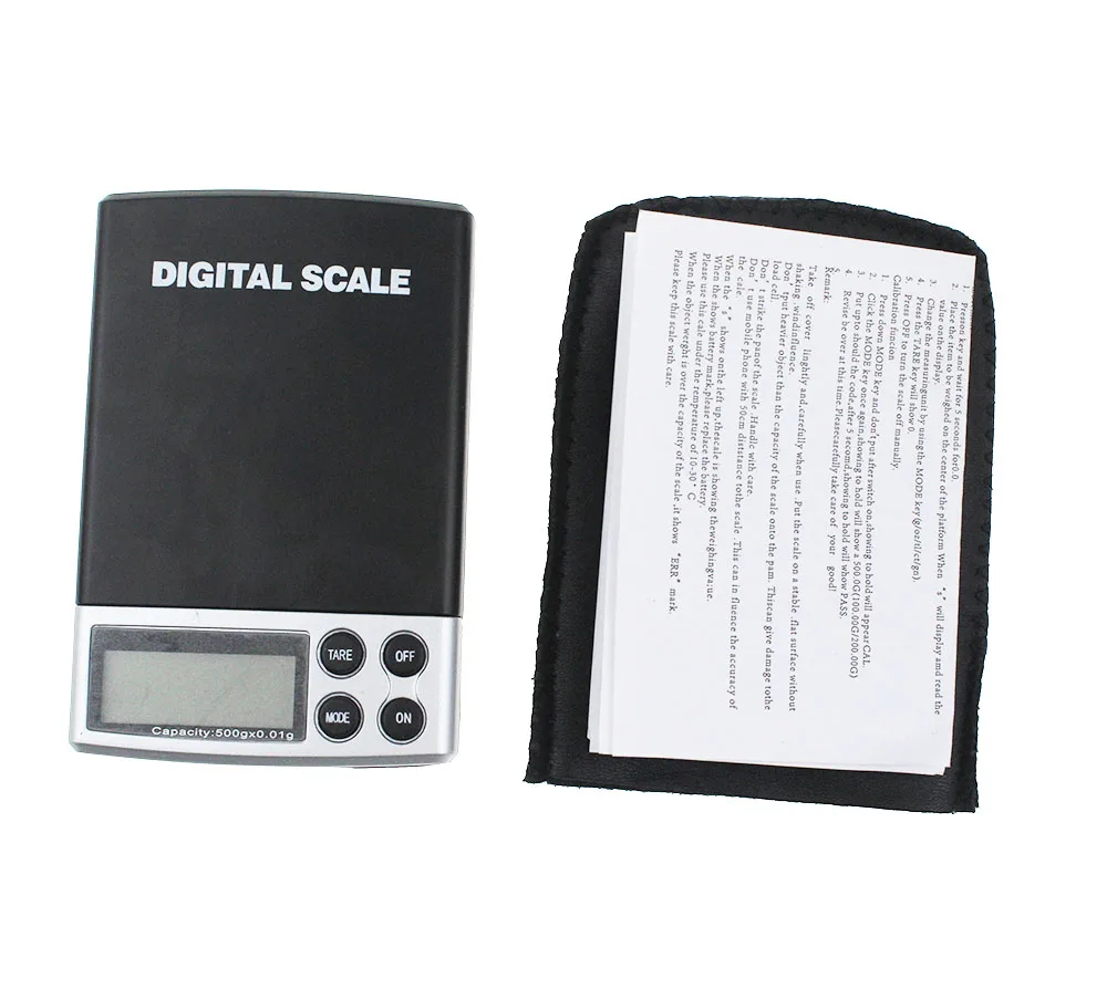 LCD Display Units Pocket Electronic Scales 500g x 0.01g Digital Precision Scale Gold Silver Jewelry Weight Balance Scales