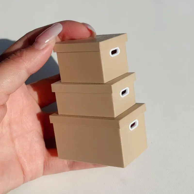 

Miniature scene decoration props 1 piece home decoration toy house mini color covered storage box model toy house