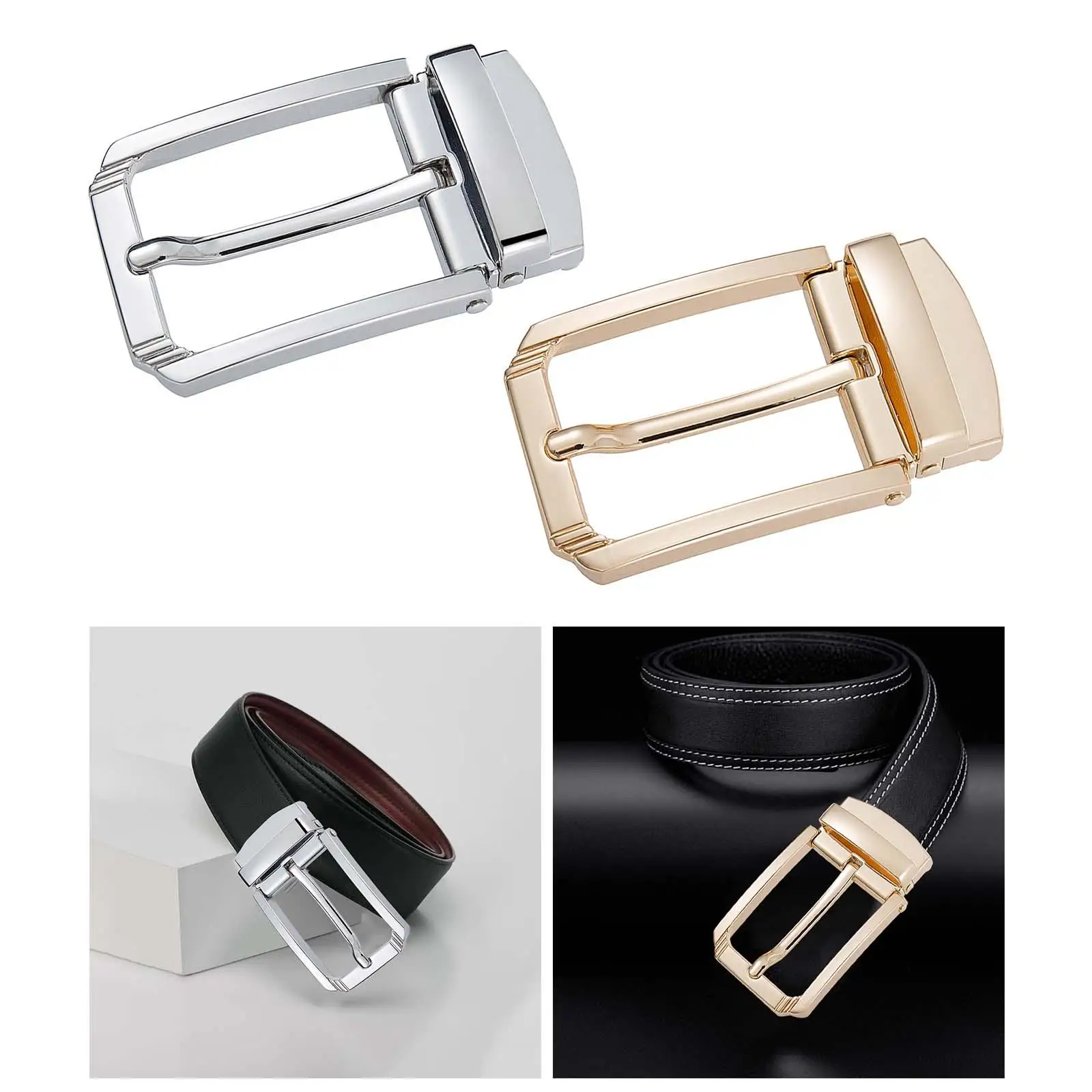 

Metal Belt Buckle for 33mm-34mm Belt Mens Womens Business Replacement Classic Casual Rectangle Pin Buckle Single Prong Buckle