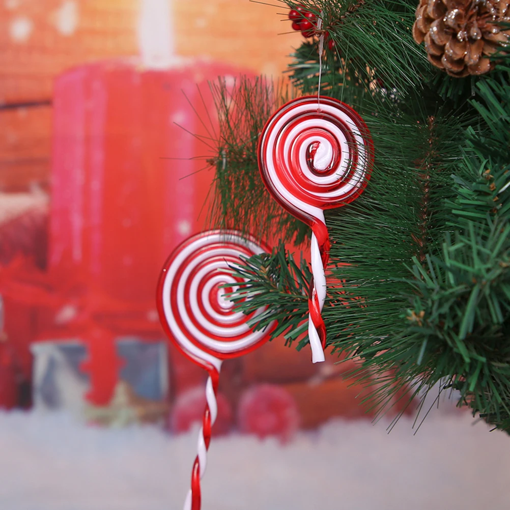 

4pcs Lollipop ing Pendant Christmas Hanging Decor Xmas Festival Ornament Supply Creative Design Compact Size For