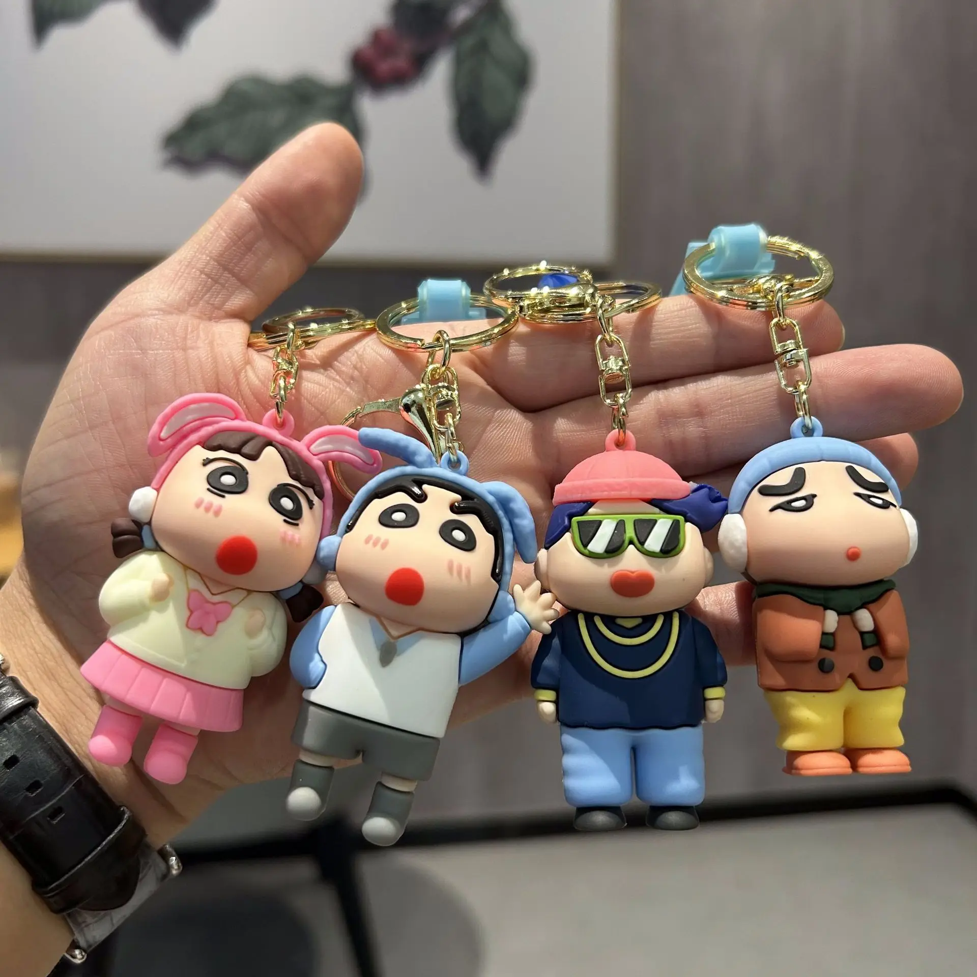 Fashion Shin-Chan Anime Figure Keychain Keyrings for Itabag Backpack Bags Pendant Accessories Shin-Chan Things Anime Toys Gifts