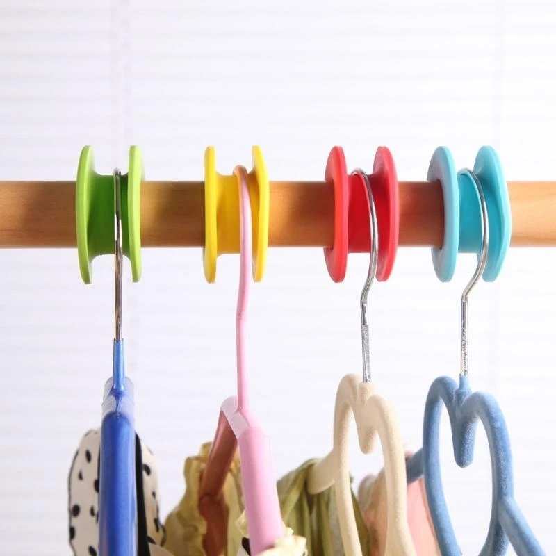 Windproof Clothes Hanger Fixed Silicone Hook Non-Slip Ring Buckle Clothing Rack best sale
