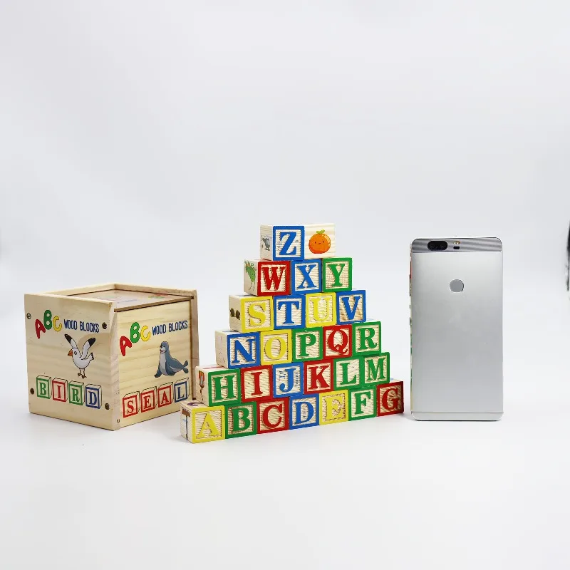 15/27/48pcs Colorful Wooden Alphabet Letter of Number Building Blocks Educational Toys for Children, Featuring Number Icons Safe