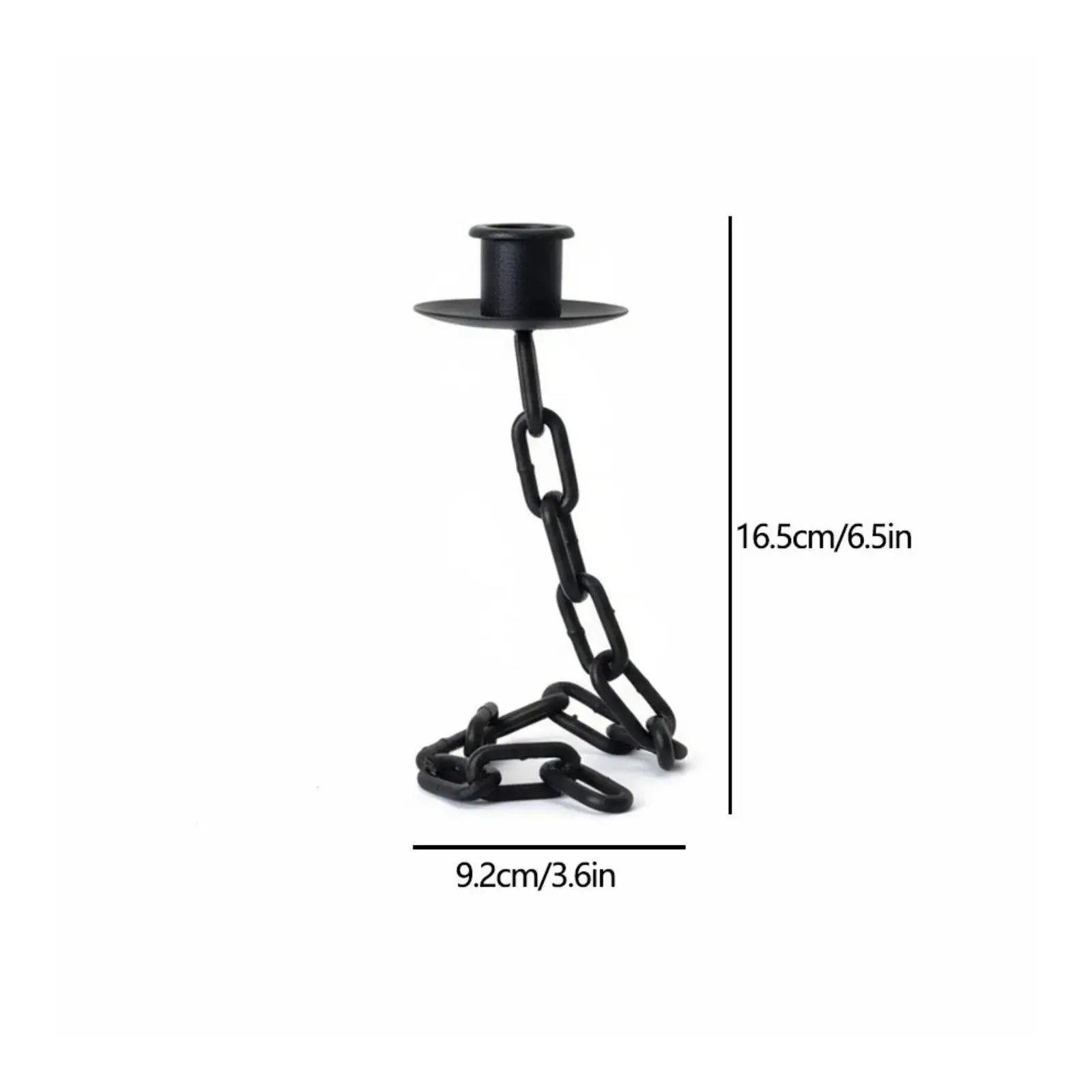 Vintage Style Iron Candlestick Holder Chain Link Accent for Taper Candle Display Rustic Table Centerpiece Piece