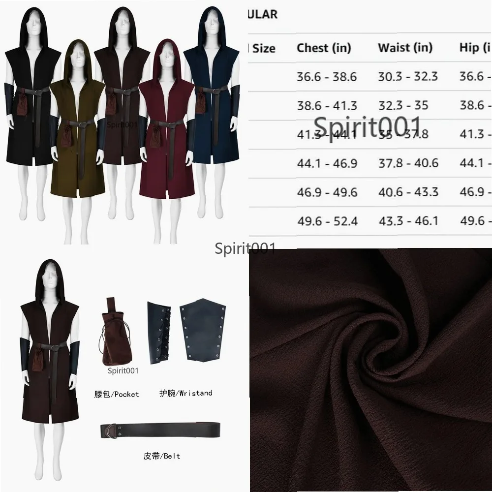 

Medieval Viking Tunic Costume Men Larp Tabard Sleeveless Vest Coat Warrior Cosplay Outfit Halloween