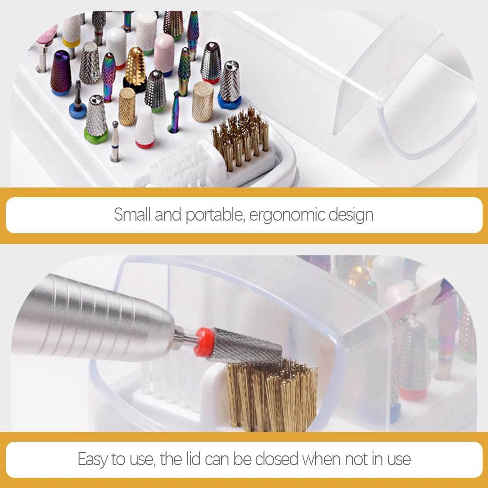 

Drill Manicure Box Bits Storage Box Organizer For Grinding Heads Manicure Tool Display Case Nail Art Supplies