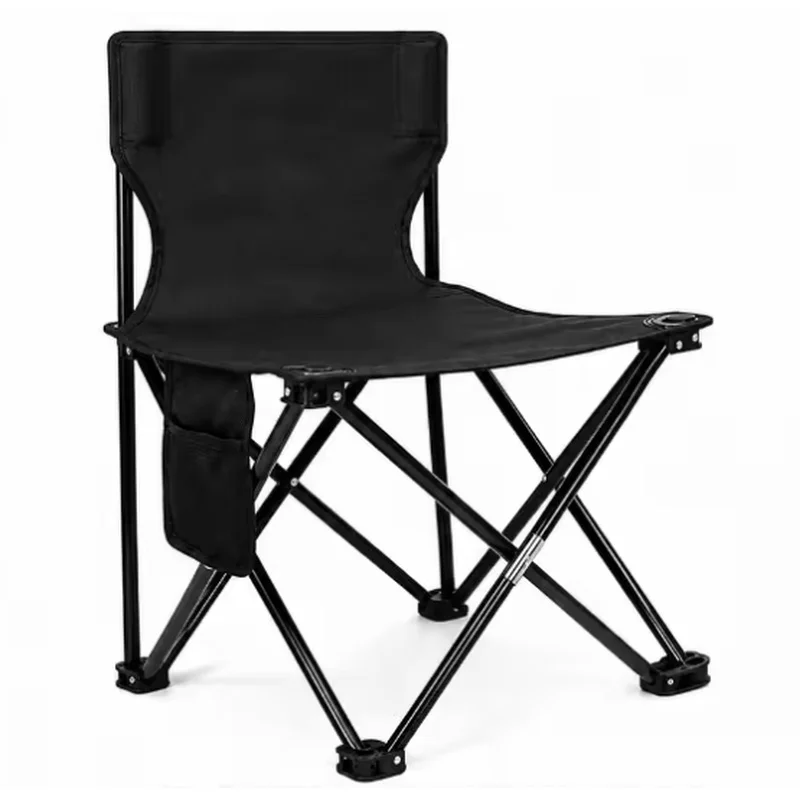 Lightweight Folding Camping Chair, Oxford Cloth Portable Outdoor Seat with Side Pocket for Beach Fishing Camping