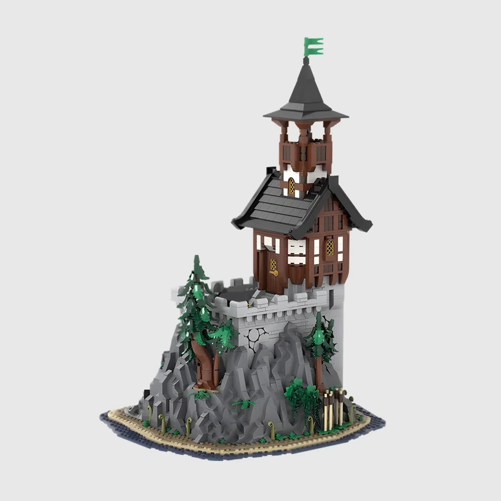 3531 Elementów MOC Średniowieczna Wieża Budynku Wyspa Kamieniowa Dom Model Klocki DIY Zestaw Zabawek do Składania Prezent dla Dzieci Chłopców