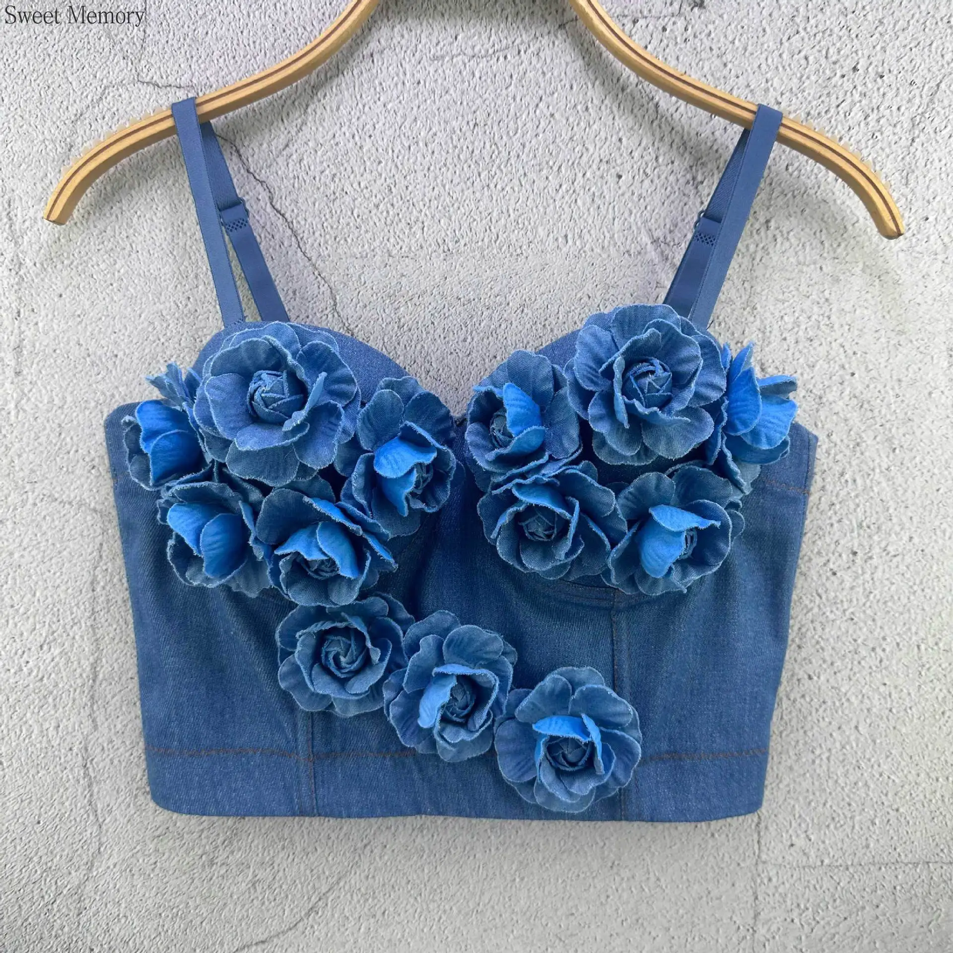 

M563 Beautiful Tube Tops Bras For Girls Women Sweet Memory 2025 Camisole Short Clothes with Chest Cushion Flowers Vest