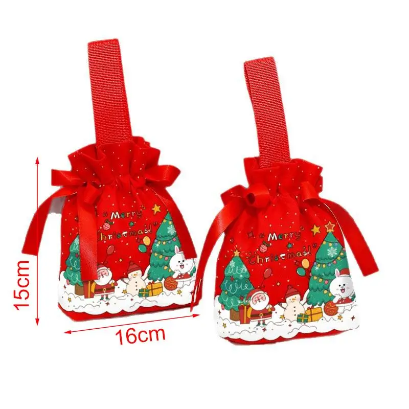 1 Stück Samt-Weihnachtstasche für Weihnachtsabend, Karneval, Geburtstagsfeier, Fruchtbonbon-Geschenktasche – Detail 5