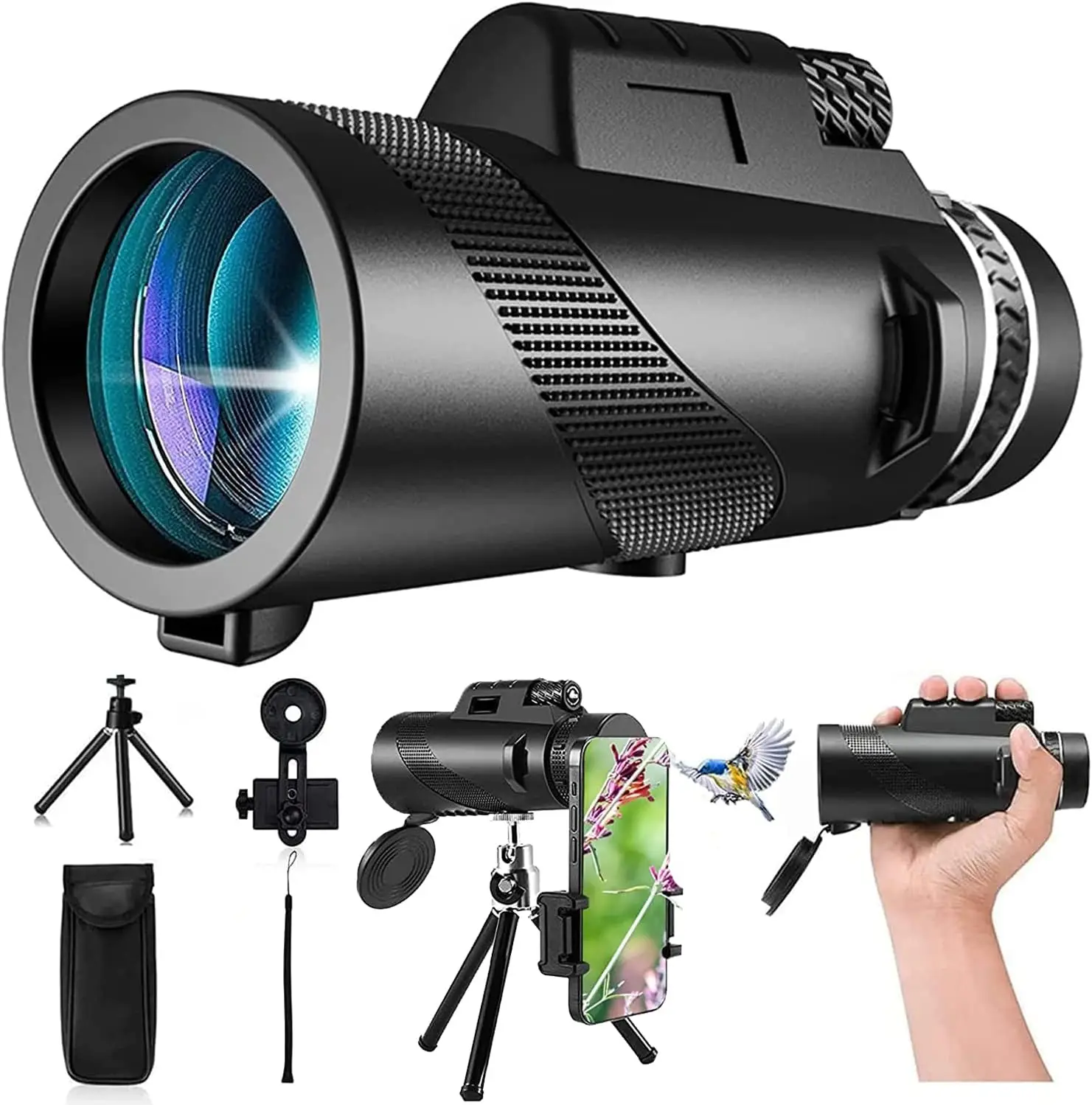 

Monocular Powerful telescope 10X42 for Long-distance Observation with HD Field of View suitable for Outdoor Camping Hunting