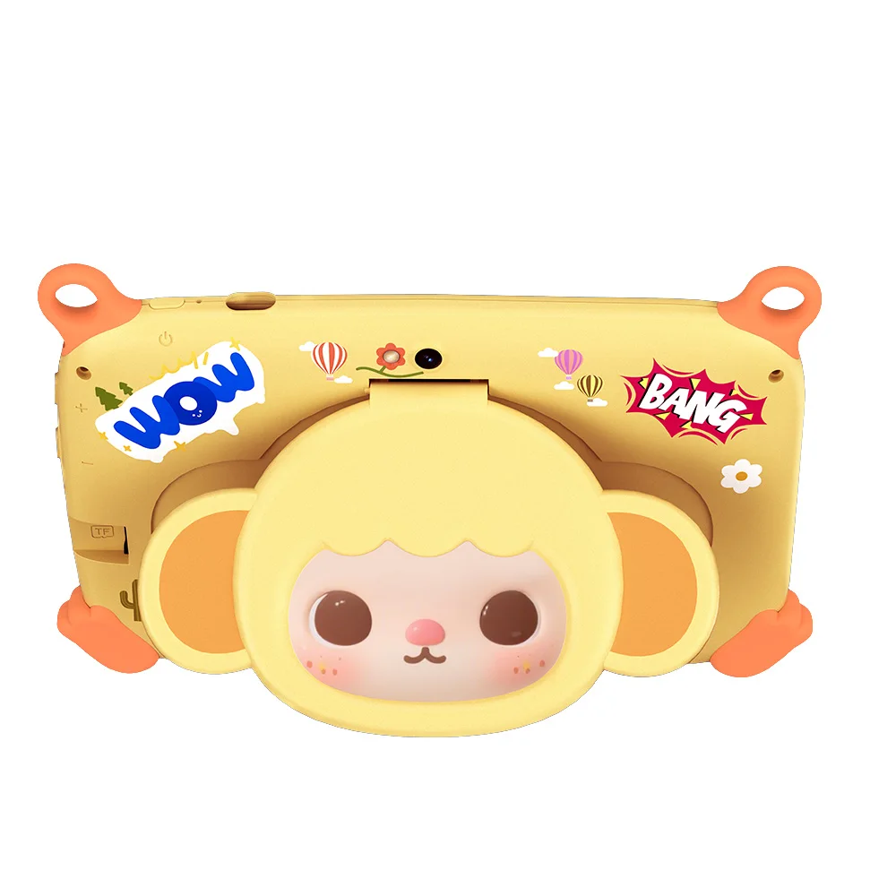 Kinderen 7 inch tablet met cartoon aap patroon, quad-core processor, 4GB RAM, 64GB ROM, Android 13, Google gecertificeerd, leer- en educatieve spelletjes
