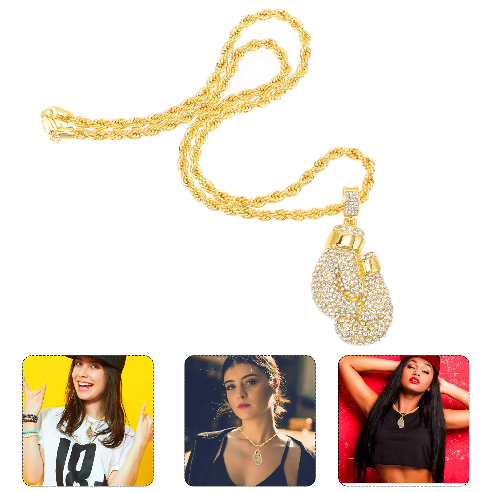 Boxing Gloves Necklace for Men and Women – Hip Hop Sports Pendant Jewelry with Chain