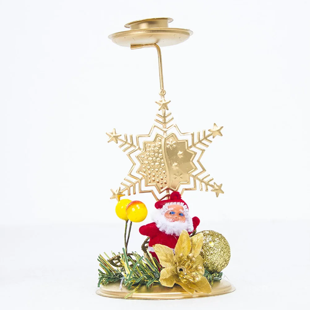 

2 PCS Holder Decoration Christmas Holiday Snowflakes Candlesticks Desktop