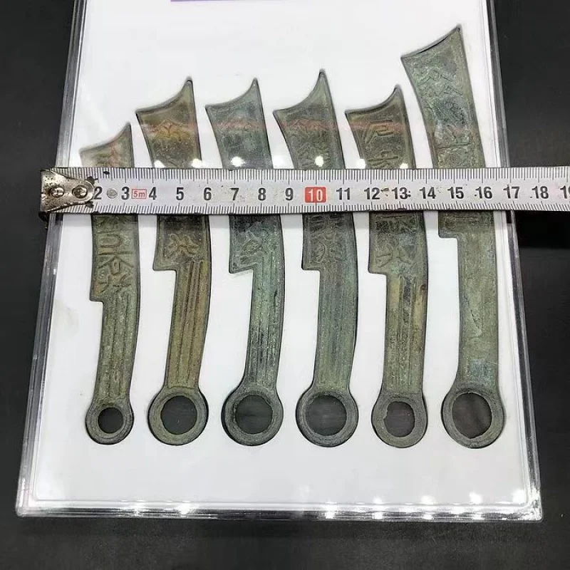 Ancient Coin Collection Antique Pre-Qin Currency Knife Money Full Set Pcgs Six Pieces a Set of Rating Box Knife Money