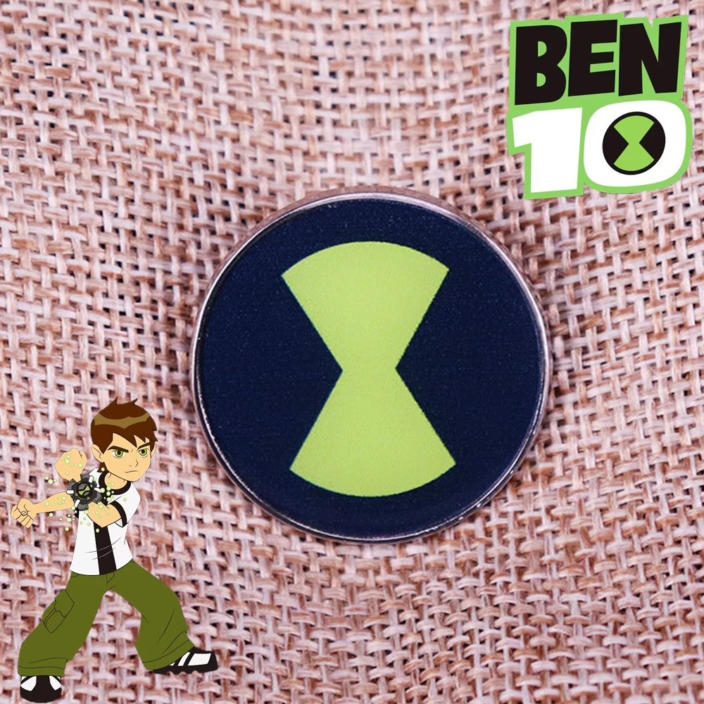 Anime Ben 10 Ben Tennyson Omnitrix Cosplay Pin Green Symbol Badge Metal Brooch Jewelry Clothes Backpack Accessories Party Props