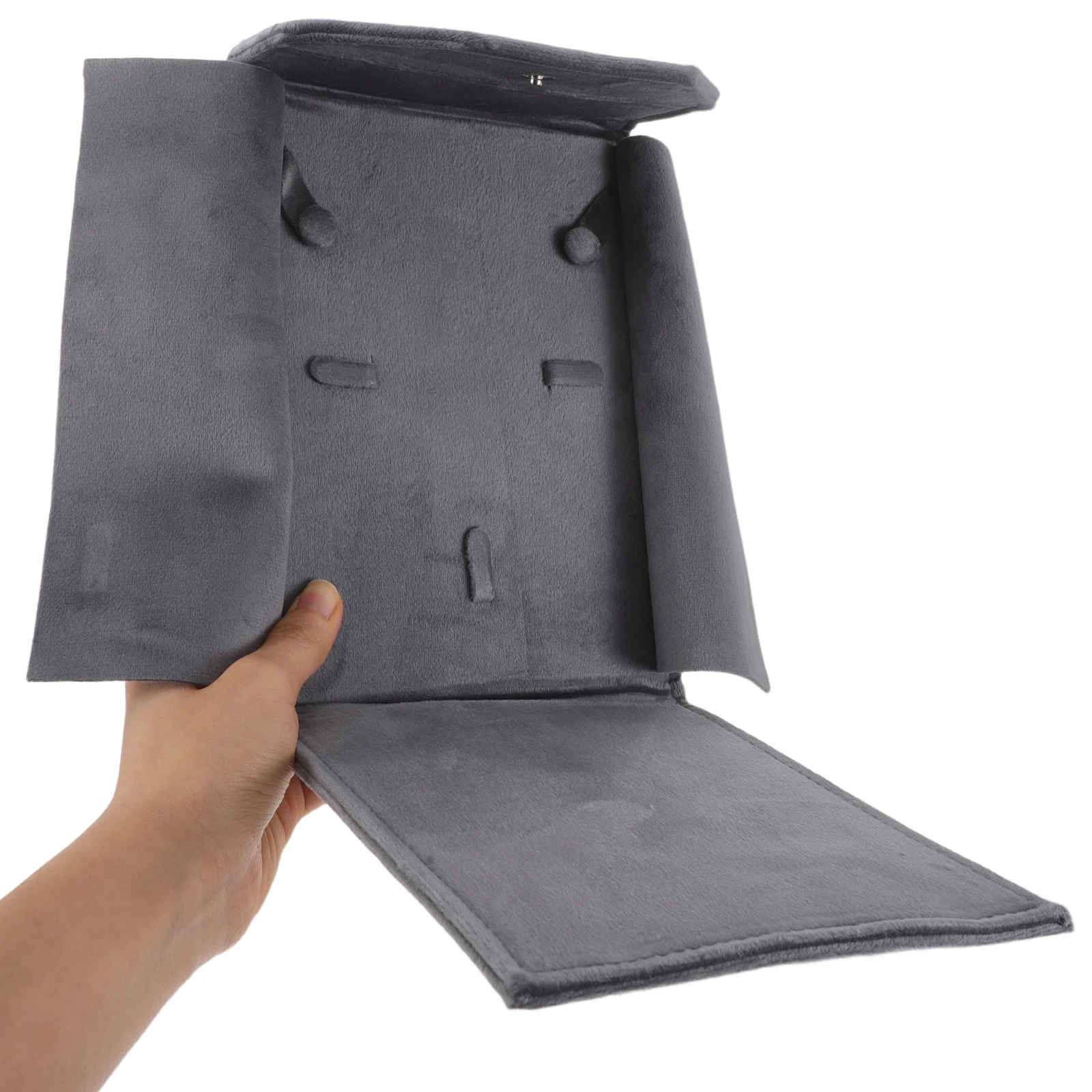 

Сумка для хранения ювелирных изделий, серая, дорожный органайзер для колье, браслетов, колец, серег, портативный футляр с застежкой-защелкой, для женщин, для свадьбы