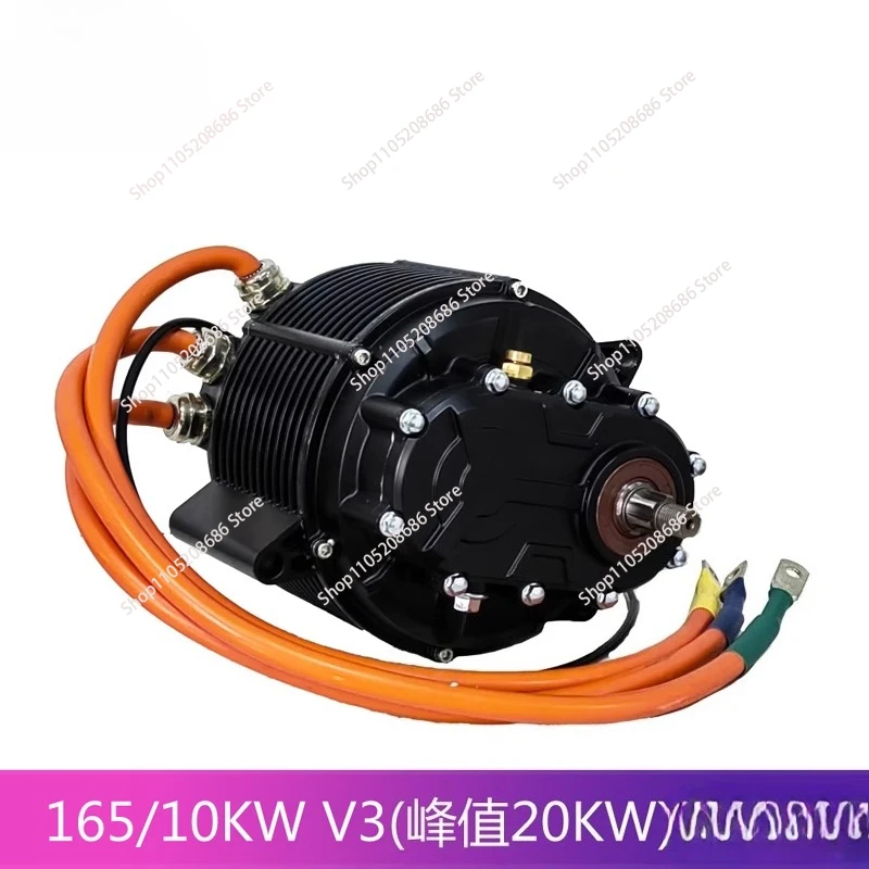 QS165 60H V3 Magnetic Encoder and Hall Type 10,000 Watt Electric Vehicle IPM PMSM Medium Drive Motor with Internal Transmission