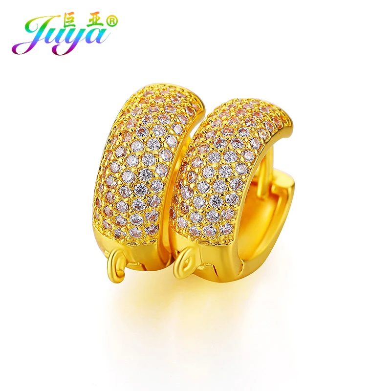 

Juya Handmade 18K Gold Plated Copper Fastener Basic Bales Hoop Earring Hooks Accessories For DIY Fashion Women Earrings Making