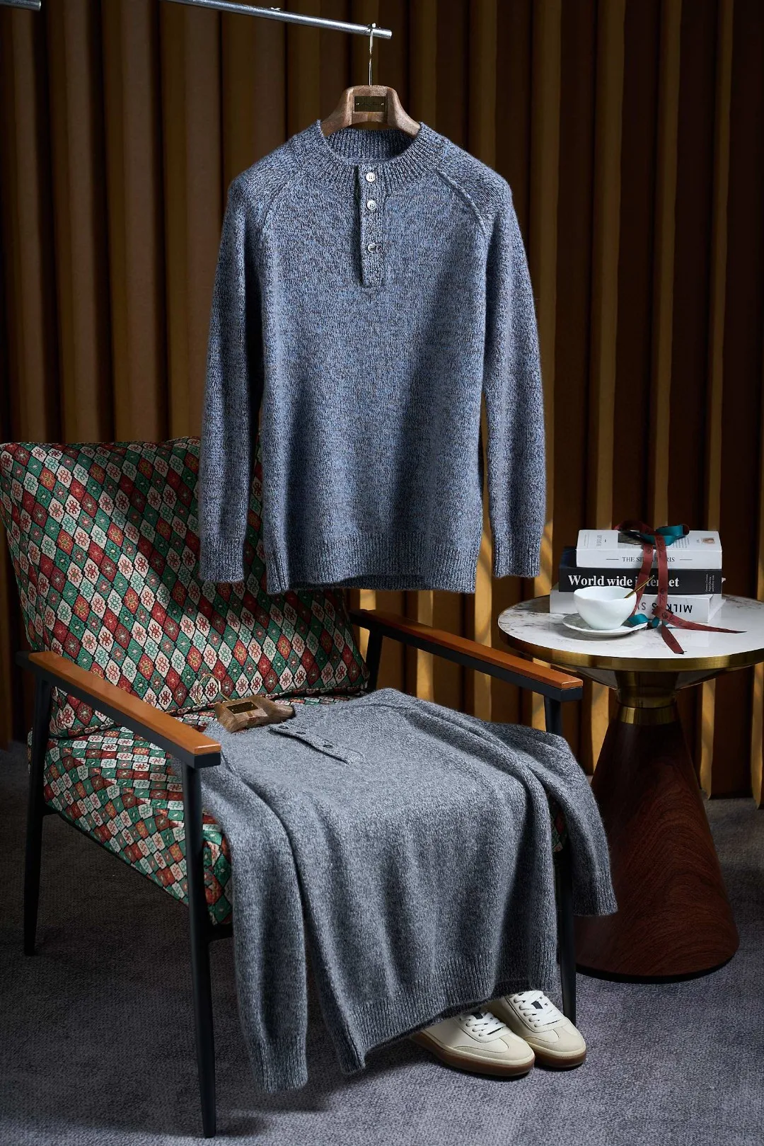 

Camere Wool Blend Long Sve вязаный свитер повседневный мужской осенне-зимний модный теплый удобный трикотаж M