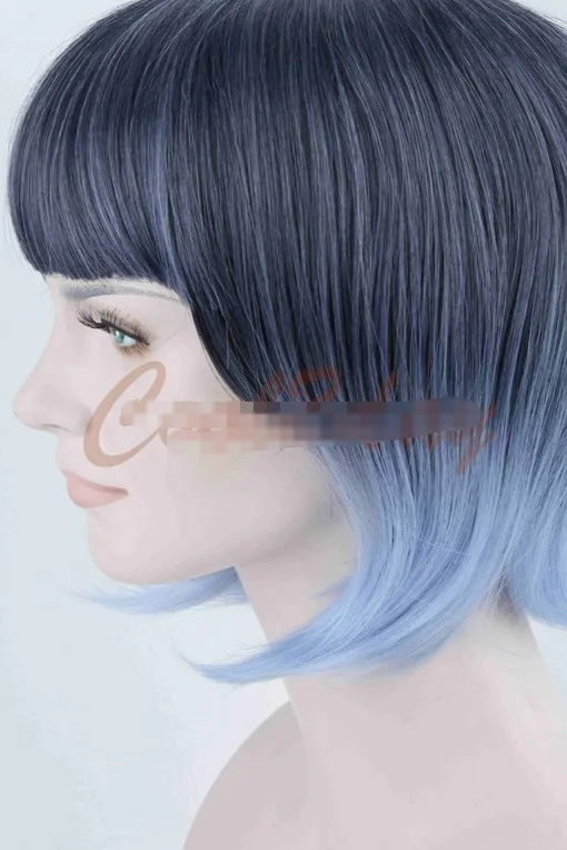 Nuove parrucche Lolita Ombre blu Cosplay parrucche per capelli lisci medio-lunghi resistenti al calore