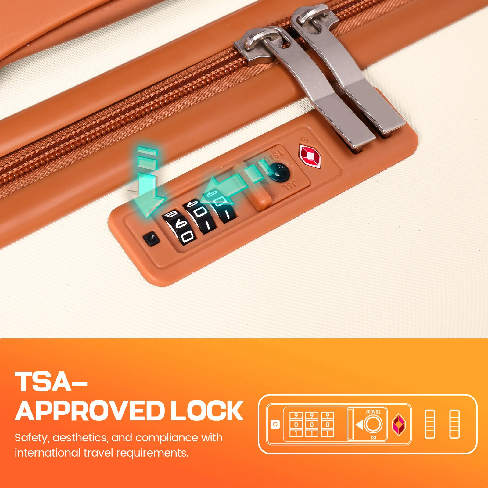 مجموعة أمتعة مكونة من 4/6 قطع مع عجلات دوارة وقفل TSA، تحمل على الأمتعة بقشرة صلبة ABS + PC، مجموعات حقائب سفر #2