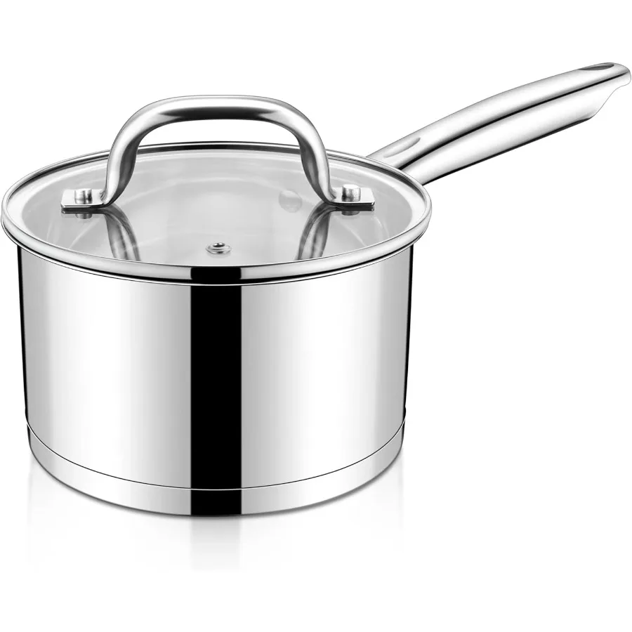 

Кастрюля из нержавеющей стали, 3-литровая кастрюля для соуса с видимой крышкой, индукционная маленькая кастрюля для соуса Triply для кухни, кипячения, совместима