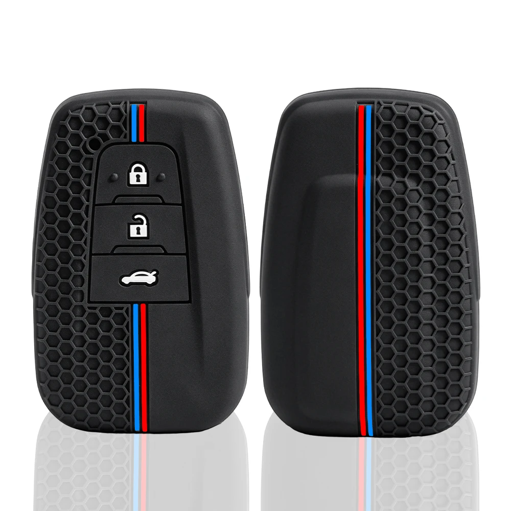 Silicone Remote Car Key Case Cover for Toyota CHR Camry Corolla RAV4 Highlander C-HR Prius Land Cruiser Prado Shell Accessories view 3
