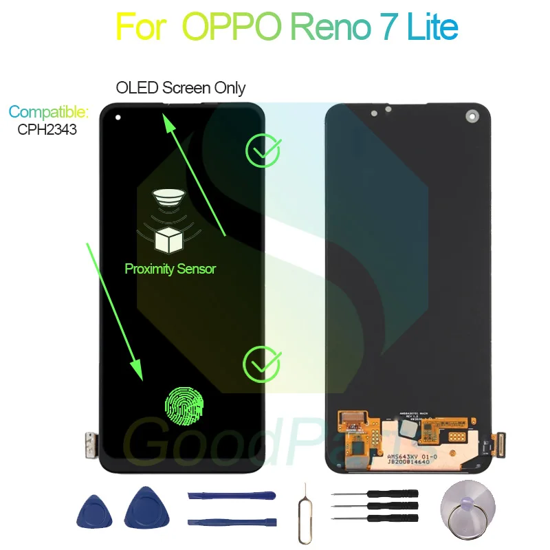Dla OPPO Reno 7 Lite ekran wymiana wyświetlacza 2400*1080 CPH2343 Reno 7 Lite LCD dotykowy Digitizer montaż — zdjęcie 5