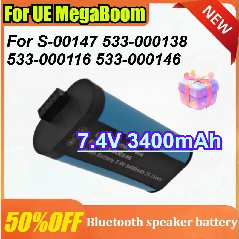 

New 7.4V 3400mAh for Logitech UE MegaBoom S-00147 533-000138 533-000116 533-000146 Bluetooth Audio Battery