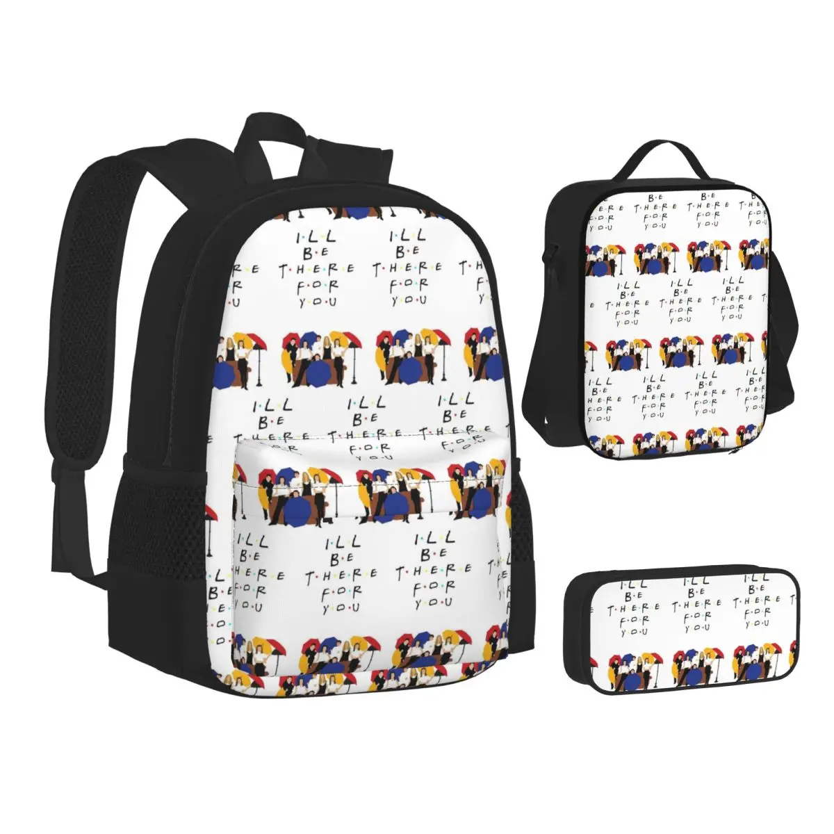 

Friend TV Show Backpacks Students Bookbag School Bags Kids Rucksack Lunch Bag Pen Bag Three-Piece Set