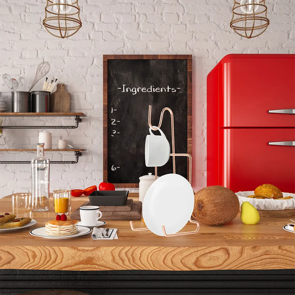 

CoffeeCup Holder TeacupDrying Stand DisplayRack IronMaterial MugOrganizer SnackPlate SaucerShelf HomeKitchen