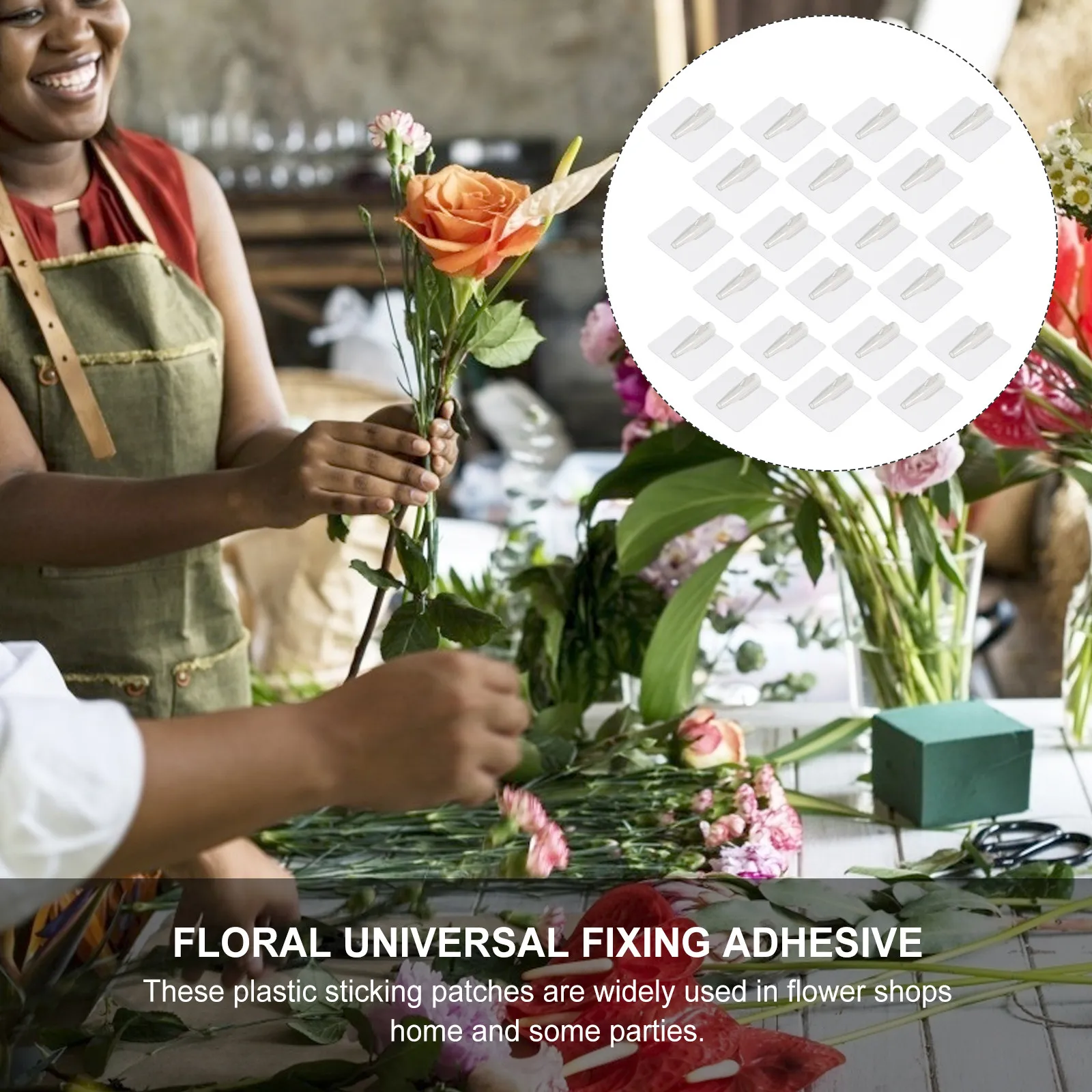 

50 шт. пластиковых наклеек для букетов, клей для упаковки букетов своими руками, клей для цветочных магазинов, многофункциональный держатель для цветов, прост в использовании