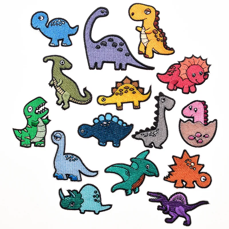 Cartoon Dinosaur Emblem Clothing Accessories Badge Sticker Embroidered Embroidery Sticker Iron-on Patches