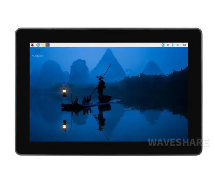 Waveshare PI5-HMI-080D,Supports Dual 4K HDMI Output, 10-point Touch, Optical Bonding, Aluminum Alloy Case