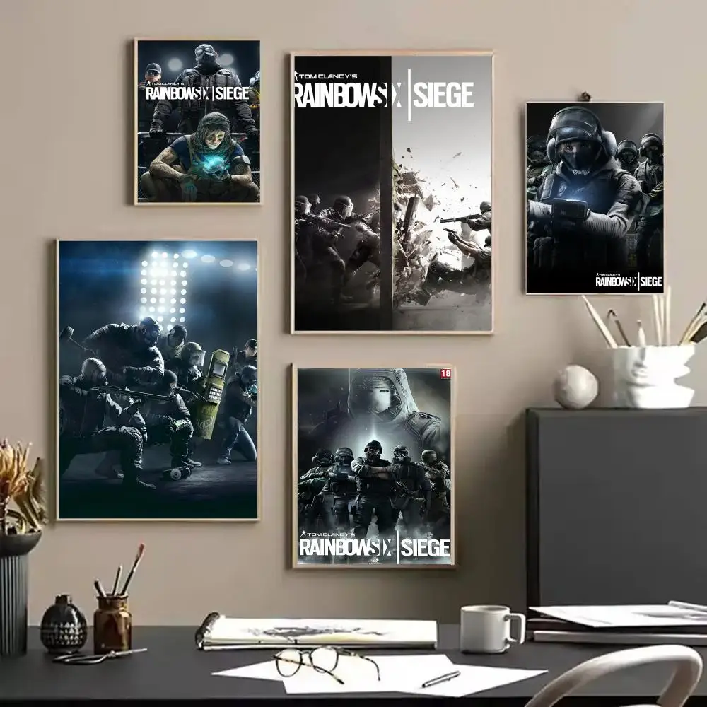 R-Rainbow Six Game Poster Stickers HD Waterproof Painting Wall Art for Bedroom Living Room Home Decor Decoration Gift