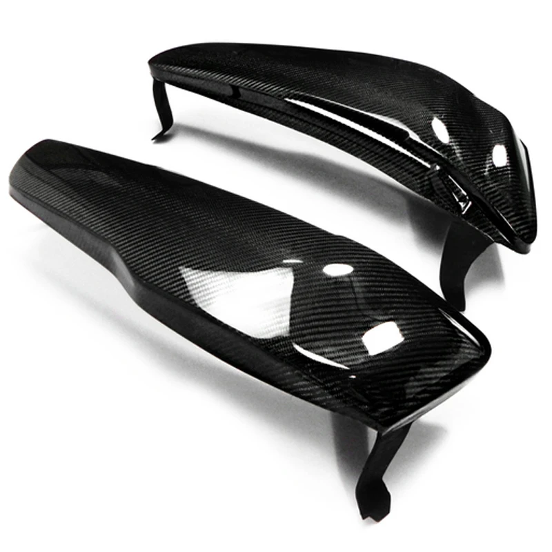 For 2008-2012 Lancer Evolution X EVO 10 Carbon Fiber Headlight Block Out Panel  Front  Head Light Cover Part (Pair)