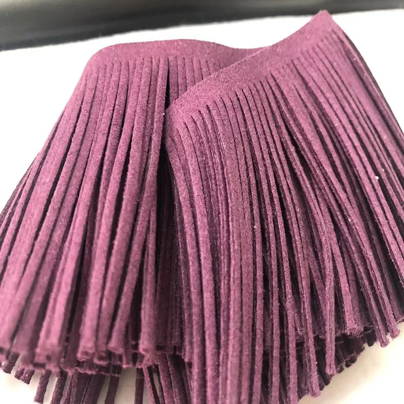 1 Yard Fringe Leather Suede Tassel Lace Skirt Garment Bag Handmade DIY Hem Accessories Tassel Trim