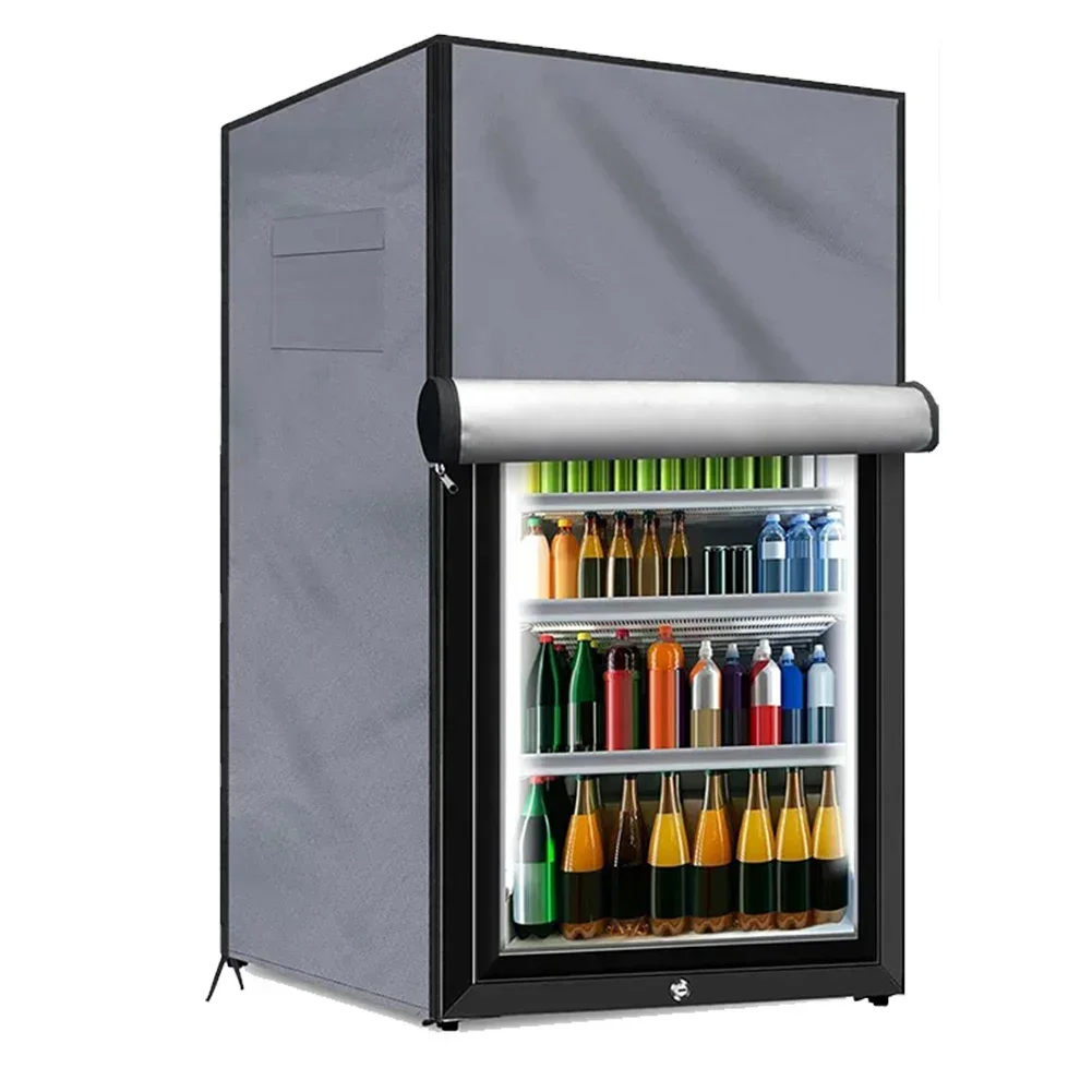 210D Oxford Cloth Outdoor Refrigerator Cover Outdoor Equipment Protection Enhanced Airflow Design Adjustable Cover For Freezers