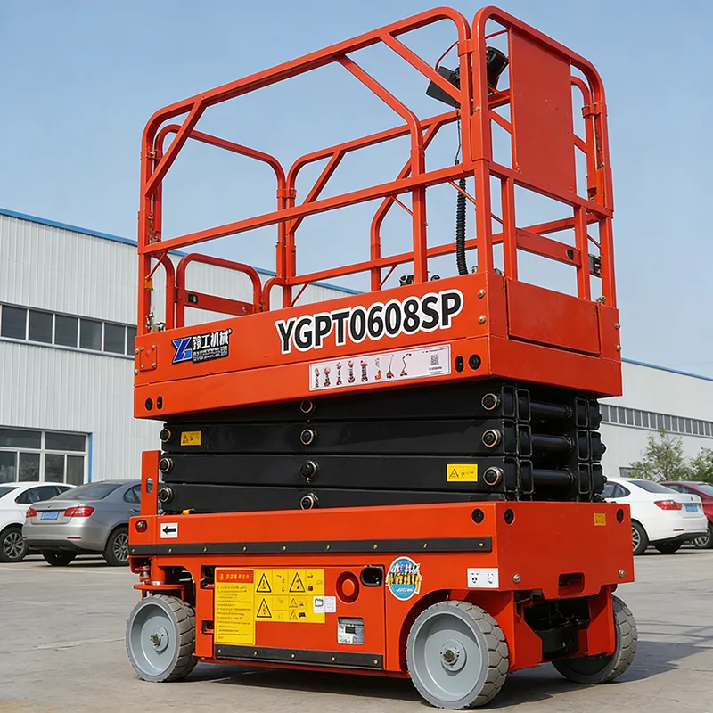 Self Propelled Scissor Lift Electric Mobile Aerial Work Platform with Zero Turning Radius for Indoor Use