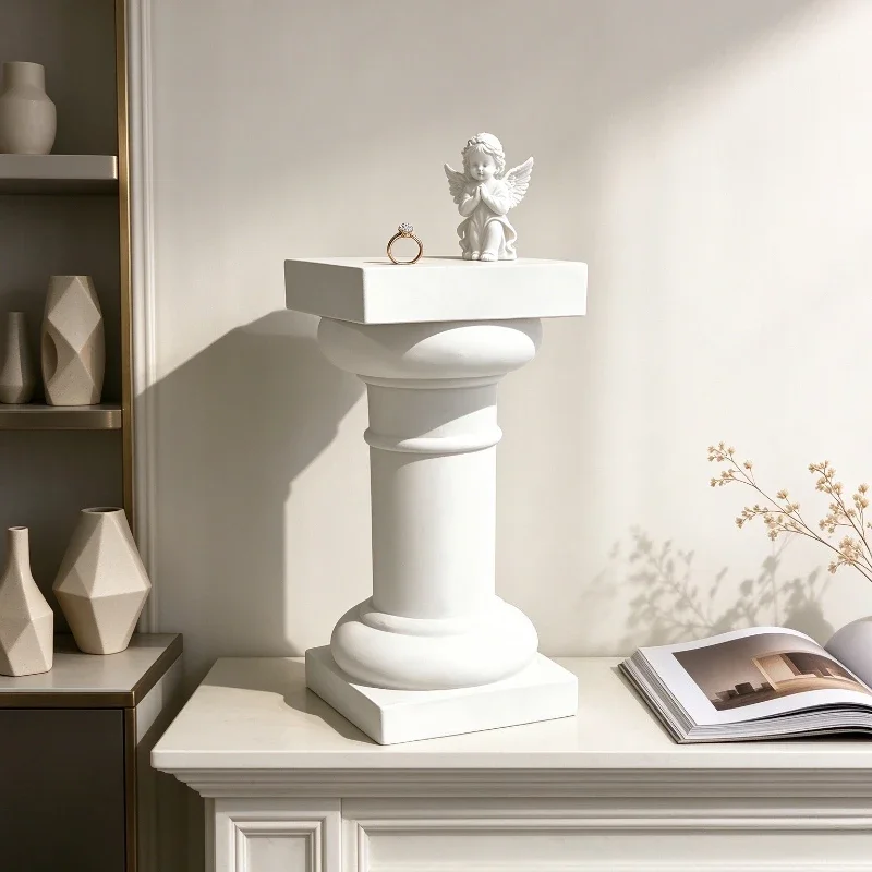 Roman Pillar Display Pedestal,Elegant Tabletop Decor,Ideal Stand for Art Sculptures & Plants,Luxury Home & Event Space Ornament
