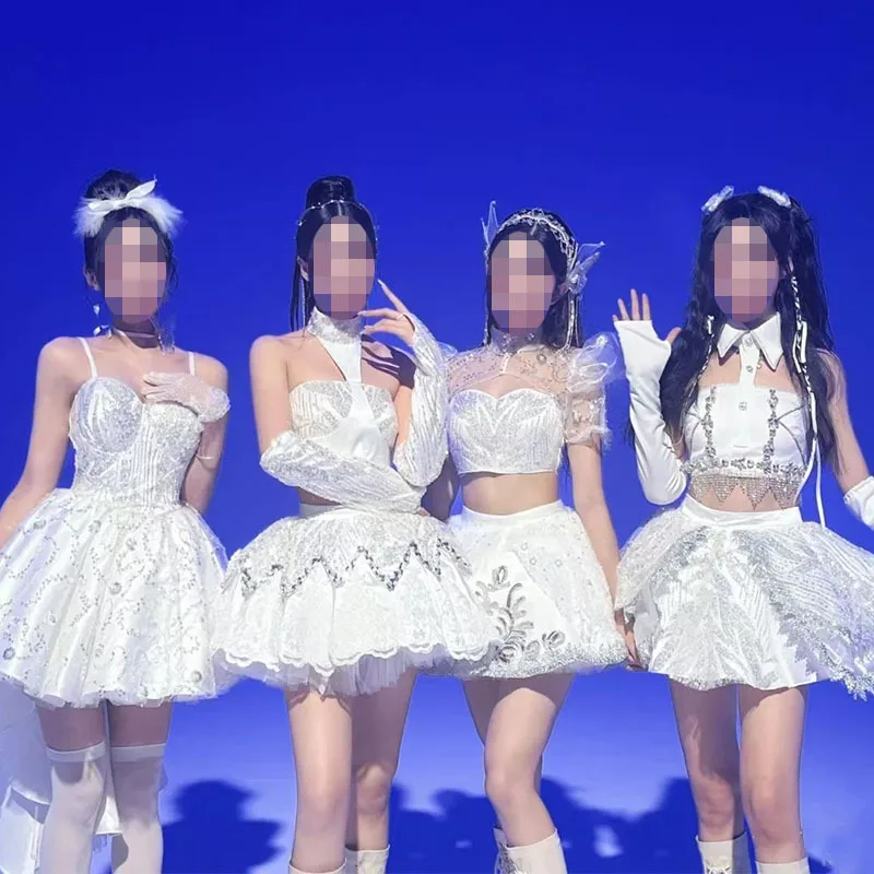 

Costume Female Group M7 Live Streaming Host White The New Dance Team Table Suit Singing Korean Annual Meeting Table Jazz Suit