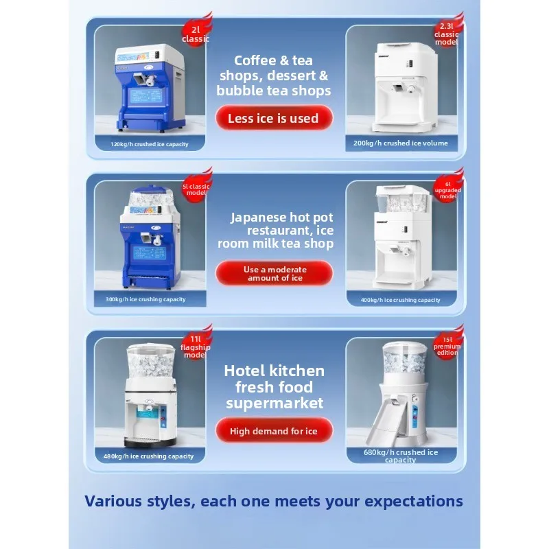 Automatic Hail Smoothie Machine Commercial Hot Pot Seafood Ice Glutinous Rice Ball Shaved Ice Machine
