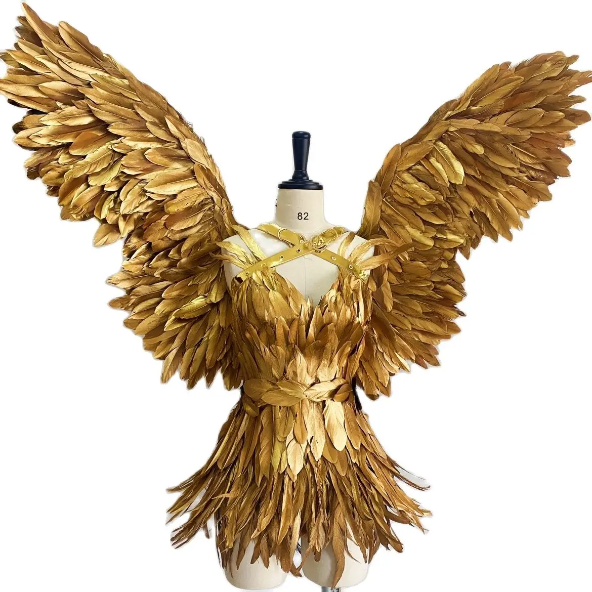 New Paris Fashion Week Walk Show Wings Shooting Props Golden Feather Angel Wings Dance Performance Costume Colorful Feather Set