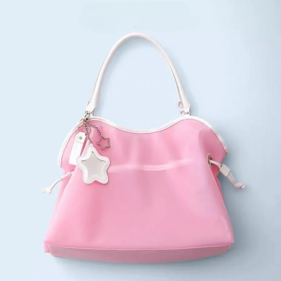

2026hot Korean Style Large Capacity Jelly Tote Bag Waterproof Summer Vacation Handbag Shoulder Bag Fashion Element Splicing