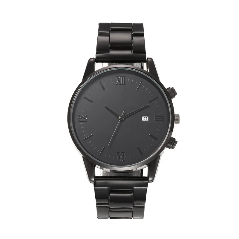 Черные кварцевые часы мужские часы с римским циферблатом модные кварцевые часы с круглым датой для спорта Relogios Masculino Relojes Para Hombres