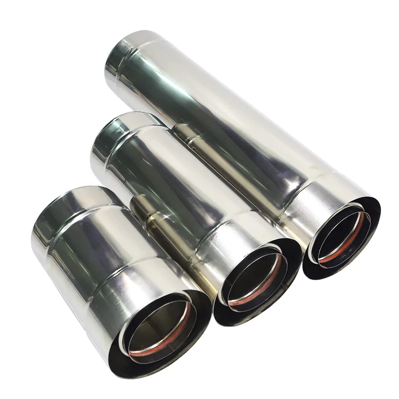 Stainless Steel Flue Pipe 120x80mm Standard Type Exhaust Vent Accessory Durable Rustproof for Gas Wall Hung Boiler Water Heater