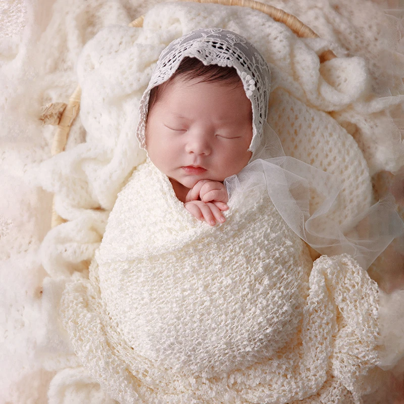 Newborn Photography Props Baby Photo Wool Wrapping Cloth Blanket Decoration Boys Girls Studio Photoshoot Wool Wrap Accessories