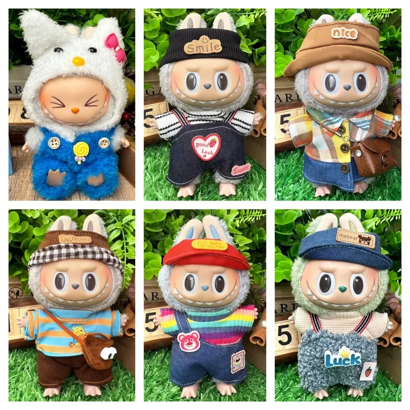 

Suitable For Labubu Baby Clothes 17cm Plush Vinyl Can Be Worn For The First And Second Generation Replacement Suit No Dolls